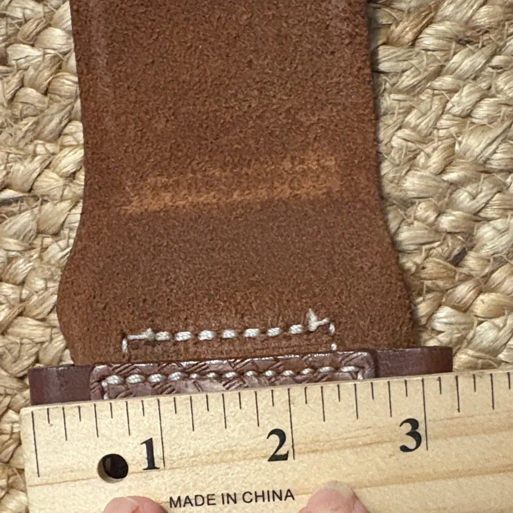 Brown Leather Phone Holster with Star Button